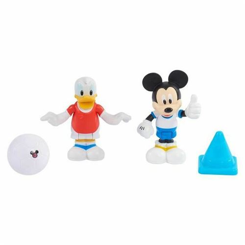 Pack de 2 figurines articulées Mickey Et Minnie Thème Football avec accessoires 7.5 cm