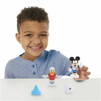 Pack de 2 figurines articulées Mickey Et Minnie Thème Football avec accessoires 7.5 cm