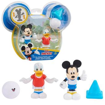 Pack de 2 figurines articulées Mickey Et Minnie Thème Football avec accessoires 7.5 cm