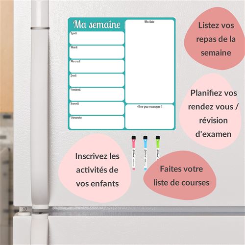Tableau magnétique frigo « Ma semaine » - Whinat  Tâches ménagères,  Planning tache menagere, Tableau magnétique