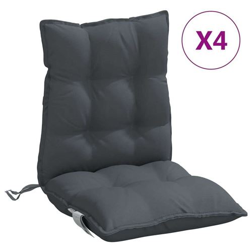 Lot de 4 chaise de bureau vidaxl interieur non pliable en plastique H. 100 cm gris