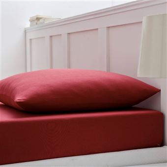 Drap-Housse en Coton Jersey Rouge - pour Matelas…