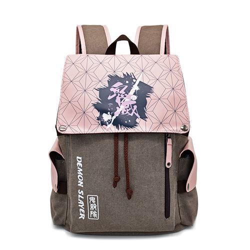 Sac à dos college Tueur de Démons pour fille garçon 27*12*42cm - Rose