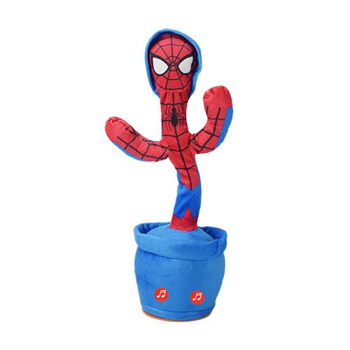 Spiderman Jouet Cactus dansant Marvel Avengers Peluche chantant, parlant et dansant Chargement USB FONGWAN pour la décoration intérieure et l'interaction avec les bébés