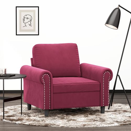 vidaXL Fauteuil Rouge bordeaux 60 cm Velours