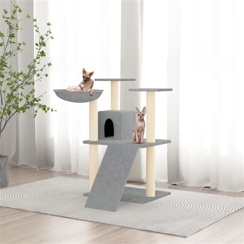 Comparer les prix de 171652  vidaXL Arbre à chat avec griffoirs en sisal Gris clair 83 cm