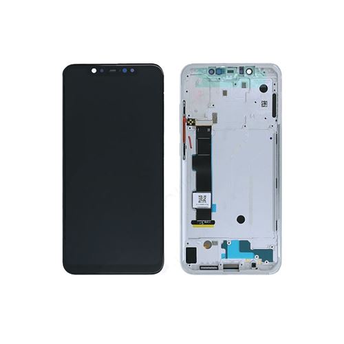 Ecran Complet Avec Chassis Argent Pour Xiaomi Mi 8