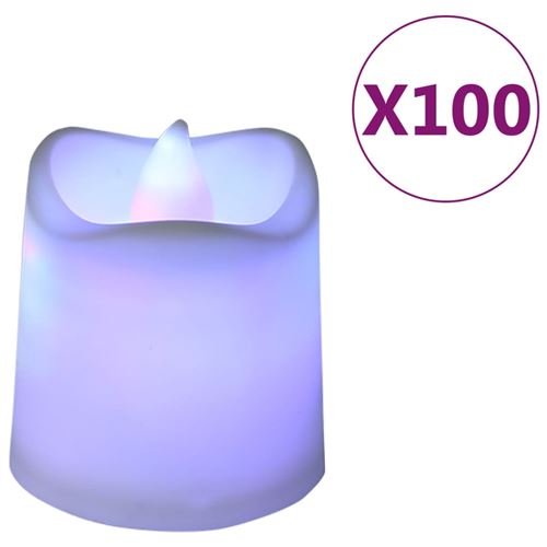 vidaXL Bougies électriques sans flamme à LED colorées 100 pcs
