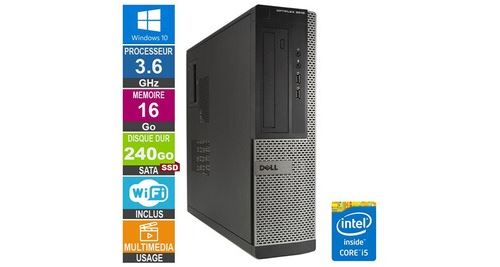 Pc dell optiplex 3010 dt i5-3470 3. 60ghz 16go/240go ssd wifi w10  - N/A reconditionné disponible sur Fnac