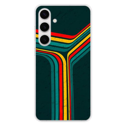 Coque en silicone imprimée compatible Samsung Galaxy S24 FE Retro lines