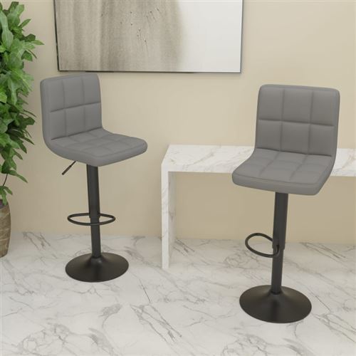 Non Communiqué Gris Clair Tabourets De Bar Lot De 2 Tissu