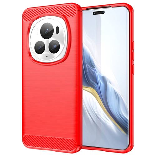 Coque pour Honor Magic 6 Pro 5G - housse etui silicone gel carbone + film ecran - ROUGE - htdmobiles