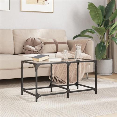 vidaXL - Table basse - Verre transparent - 78,5x40x40cm - Image 2