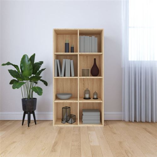 vidaXL Bibliothèque/Buffet Chêne sonoma 66x30x130 cm Bois d’ingénierie