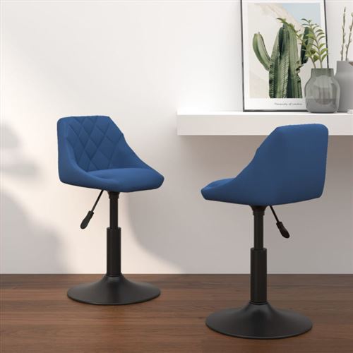 vidaXL - Chaise - Lot de 2 - 62,5 cm - Bleu - Image 2