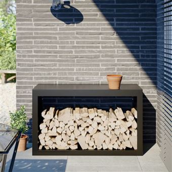 vidaXL Portant de bois de chauffage noir 100x40x60 cm acier850982 - 1