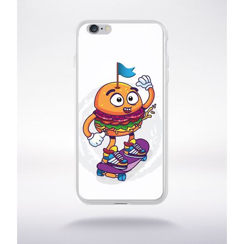Coque Burger Fond Oblanc Compatible Iphone 6 Plus Transparent