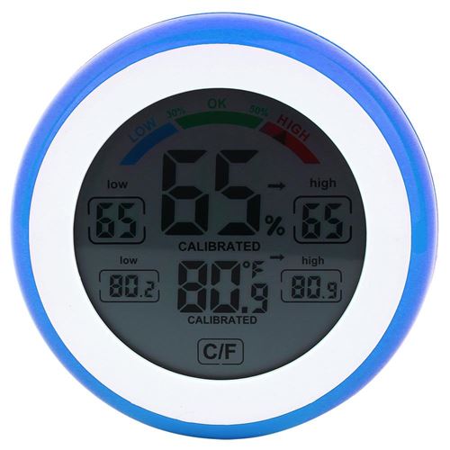 Generique Bleu Thermo-Hygromètre Numérique À Ecran Tactile - Image 2