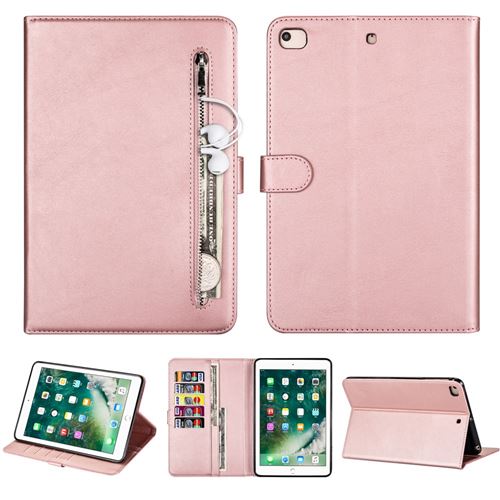 Etui en PU poche zippée or rose pour votre Apple iPad Mini (2019) 7.9 pouces/4/3/2/1