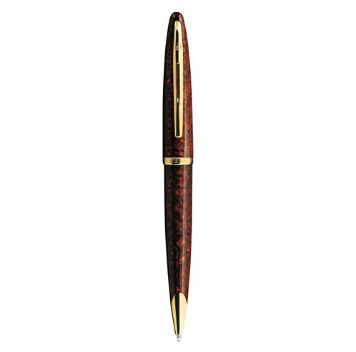 WATERMAN Car&egrave;ne Stylo bille, Ambre, recharge bleue pointe moyenne, Coffret cadeau