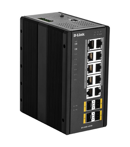 d-link 14 port l2 managed switch wth 10x10/100/1000baset(x) ports noir