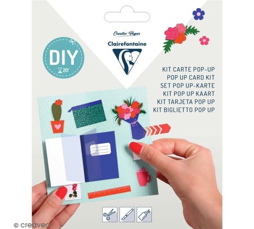Kit pop-up Encouragements - Carte et enveloppe - 140 x 140 mm