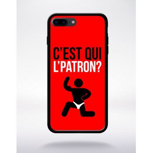 Coque c est qui l patron 6 compatible apple iphone 7 plus bord noir silicone