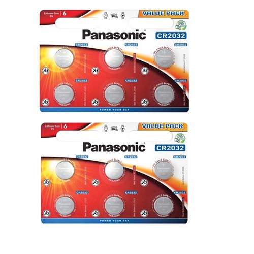 12 piles cr2032 (dl2032) panasonic