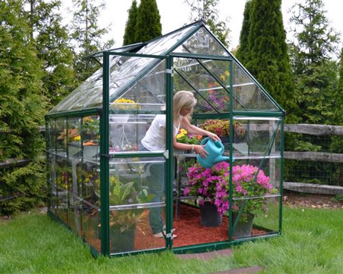 6' x 8' Palram Canopia Harmony Walk In Green Polycarbonate Greenhouse (1.85m x 2.47m)