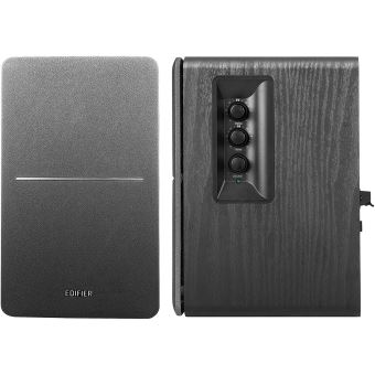 Edifier R1280T Noir- Enceintes Studio et Bibliothèque Actives 42W, Télécommande IR, 2 Entrées RCA, Ampli Intégré, Pour PC, Portable, Mac, Téléphone et Hi-Fi
