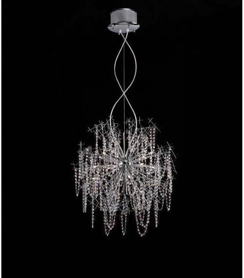 Suspension Lexi 15 Ampoules chrome poli/cristal