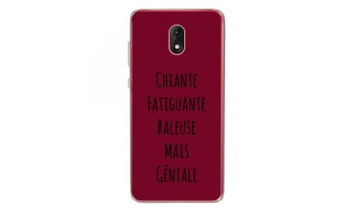 Coque souple pour Wiko Lenny 5 avec impression Motifs Chiante mais Géniale bordeau