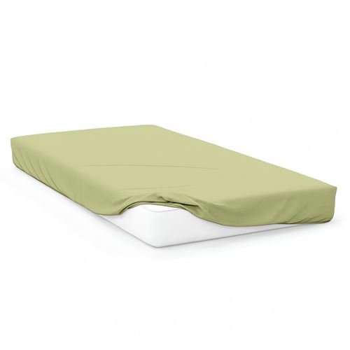 Drap housse en coton 57 fils 70x140 cm BEBE vert, par Soleil d'ocre