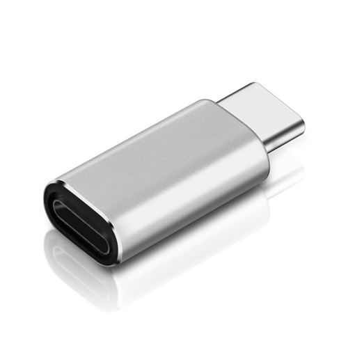 Adaptateur USB-C mâle vers Lightning Femelle Charge et Synchronisation Avizar Argent