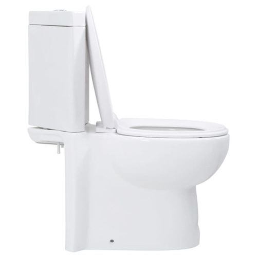 Cuvette WC Blanc VidaXL – Céramique Avec Abattant – Pour Salle De Bains