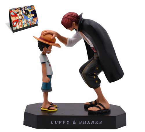 Figurine One Piece Luffy et Shankes 17cm avec Calendrier One Piece 2021 en français