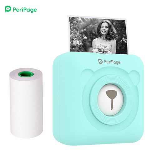 Imprimante thermique mini PeriPage A6 portable Bluetooth imprimante d'étiquettes - Vert