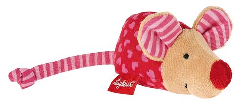 Sigikid 49136 fille, hochet en tissu souricette, rose vif