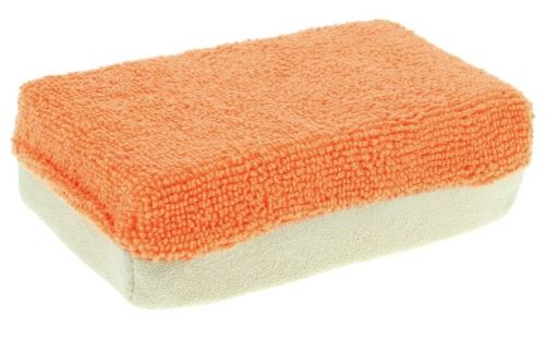 Mr. Kleen duospons 12 x 8 x 4 cm microfibre / cuir orange / beige