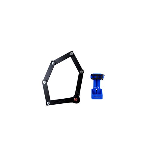 Antivol velo pliable a cle l 75cm trelock fs200 bleu avec support