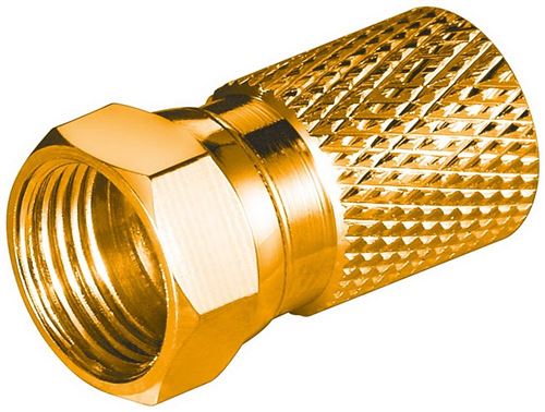 Goobay WEF 8.2 C 20mm Cu BIG NUT F Or connecteur de fils - Connecteurs de fils (8,2 mm, 20 mm, Or)