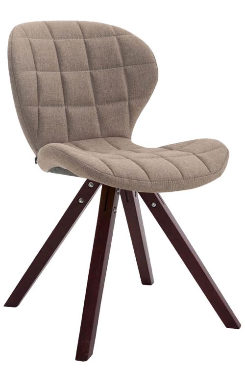 Chaise visiteur Alyssa tissu piètement en bois carré , Taupe/Cappuccino