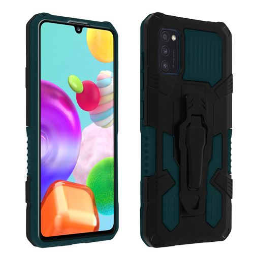 Avizar Coque pour Samsung Galaxy A41 Antichoc Béquille et Clip Ceinture Métallique Vert