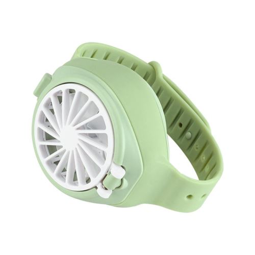 ventilateur pliant poche de mode mini-montre électrique à trois vitesses simple charge USB vert