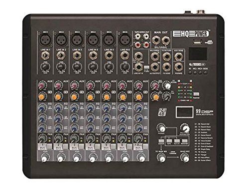 HQ Power hqmx10002 Compact de table de mixage 8 canaux Noir