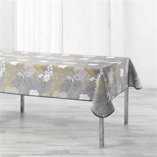Nappe rectangle 150 x 240 cm polyester imprime joline Jaune