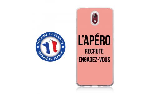 Coque souple pour Nokia 3-1 avec impression Motifs l'apéro recrute rose