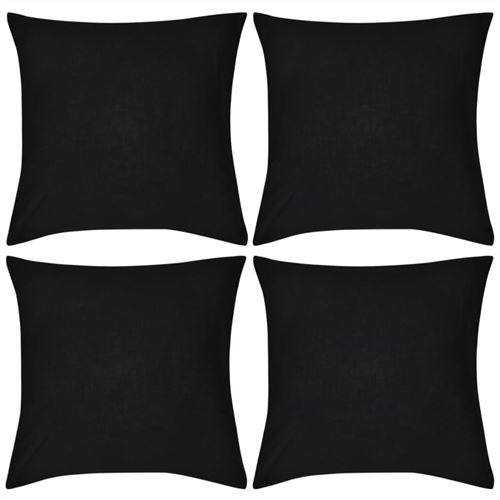 Kussenhoezen katoen 40 x 40 cm zwart 4 stuks