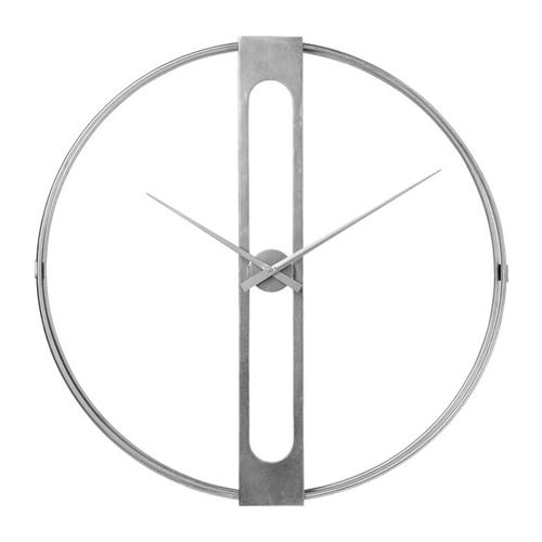 Horloge murale Clip argentée 107cm Kare Design
