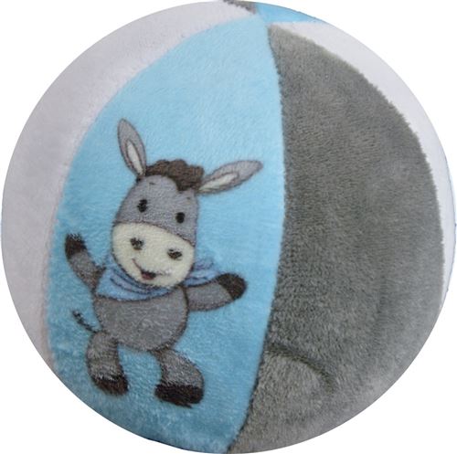 Happy People peluche boule gris/bleu 10 cm